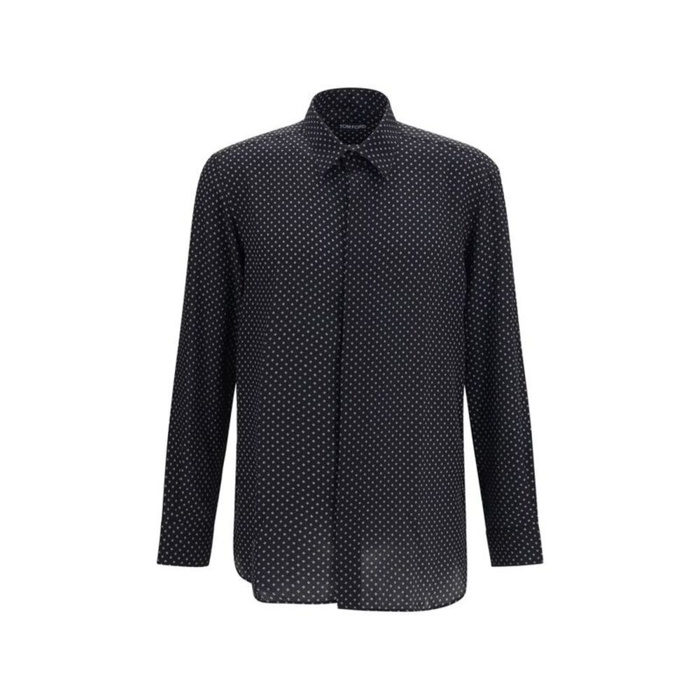 Tom Ford Black Silk Pattern Men's Shirt